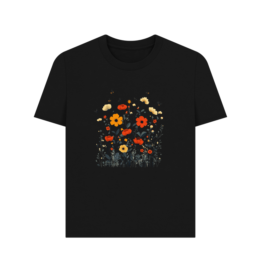 Black Printed T-shirt Front