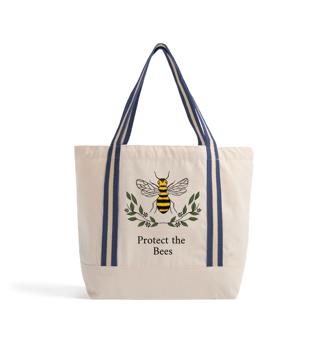 Natural/French Navy Heat Transfer Bag