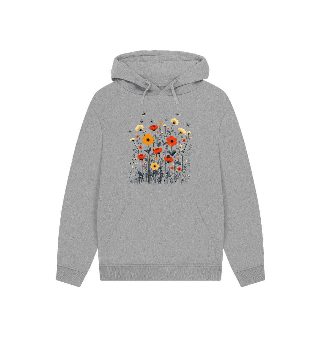 Athletic Grey Minimalist Meadows | Unisex Organic Kangaroo Pocket Hoody