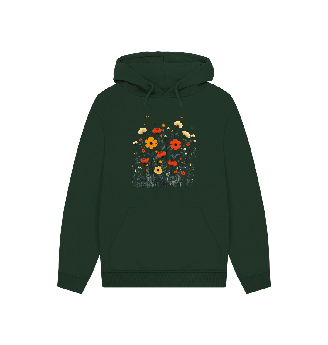 Evergreen Minimalist Meadows | Unisex Organic Kangaroo Pocket Hoody