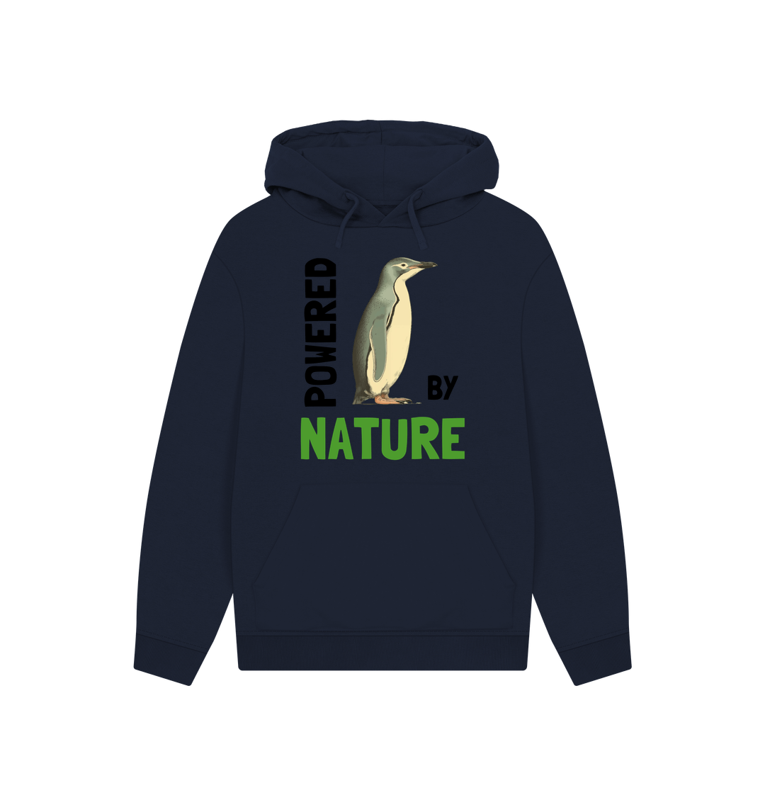Navy Penguin Passion Powered | Unisex Organic Kangaroo Pocket Hoody