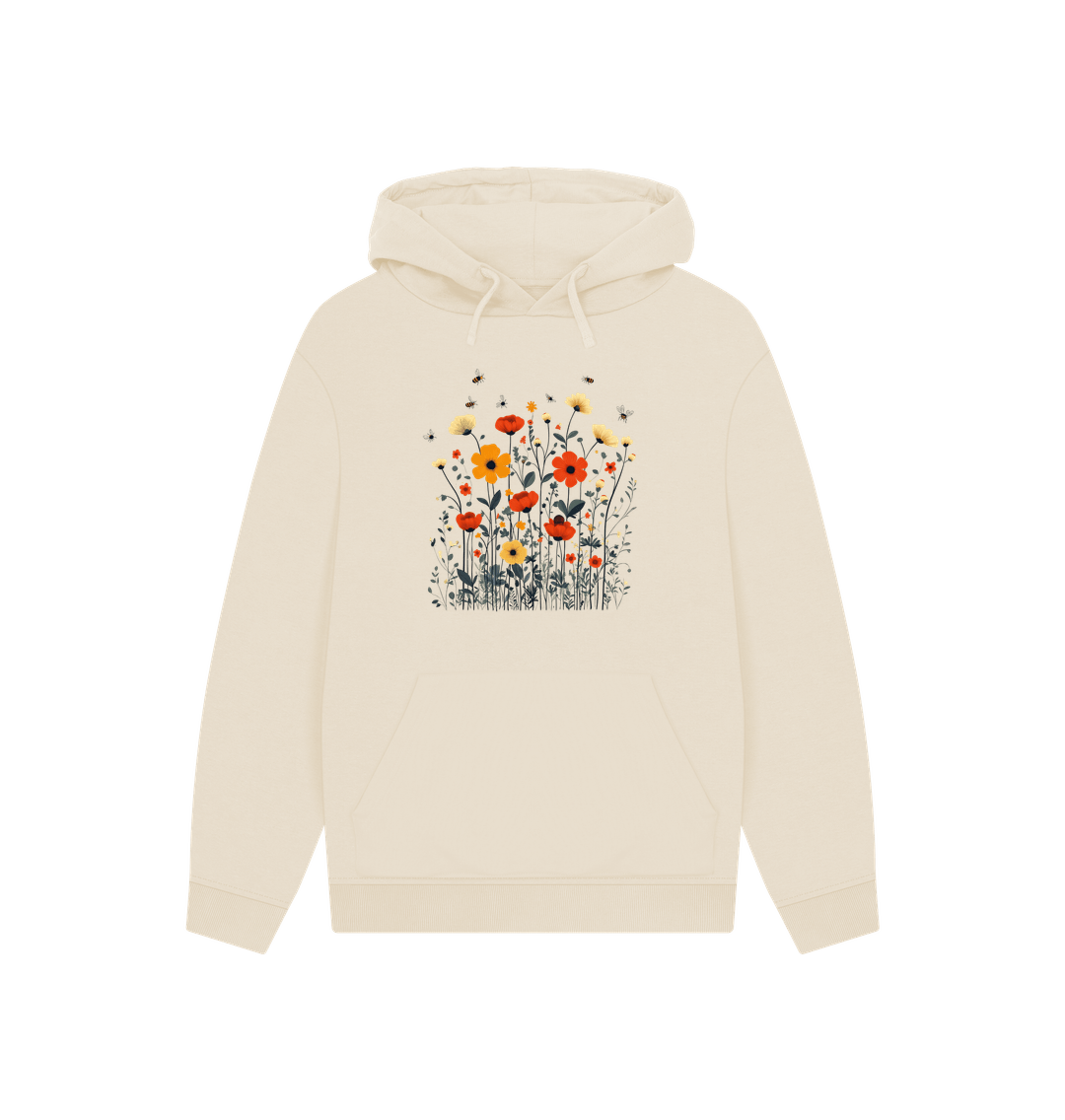Oat Minimalist Meadows | Unisex Organic Kangaroo Pocket Hoody