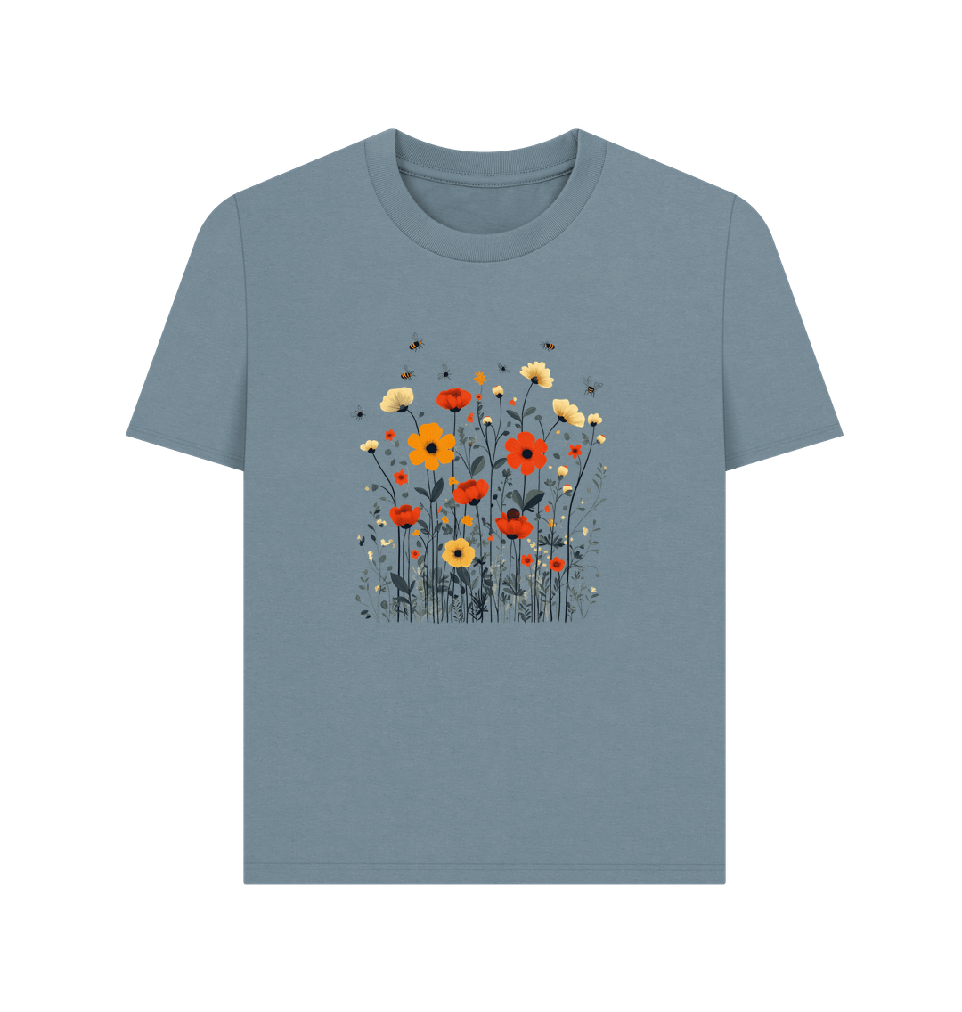 Stone Blue Printed T-shirt Front