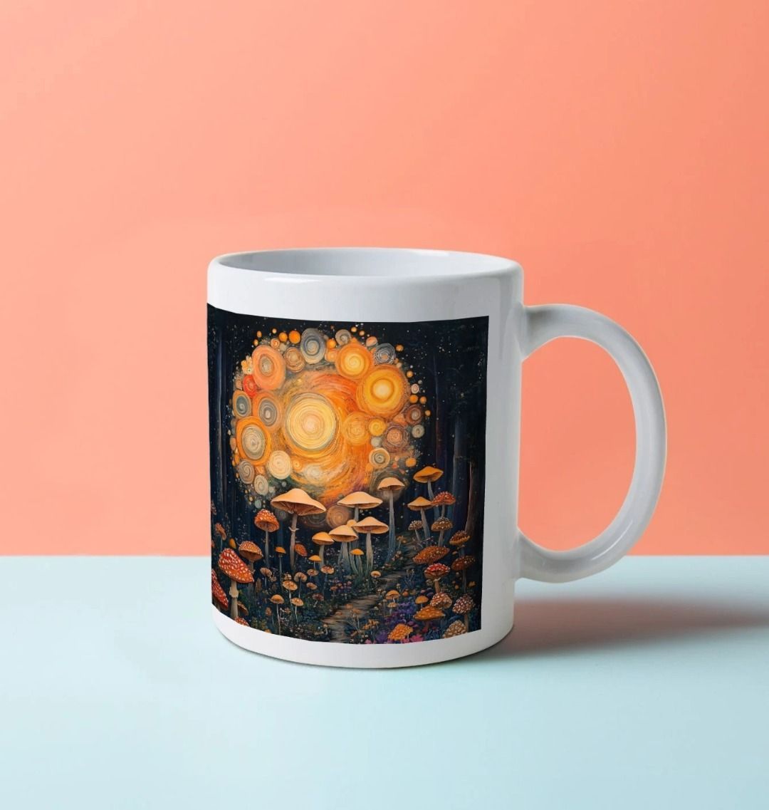 Mushroom Tornado | 100% Natural Ceramic Mug | 11oz