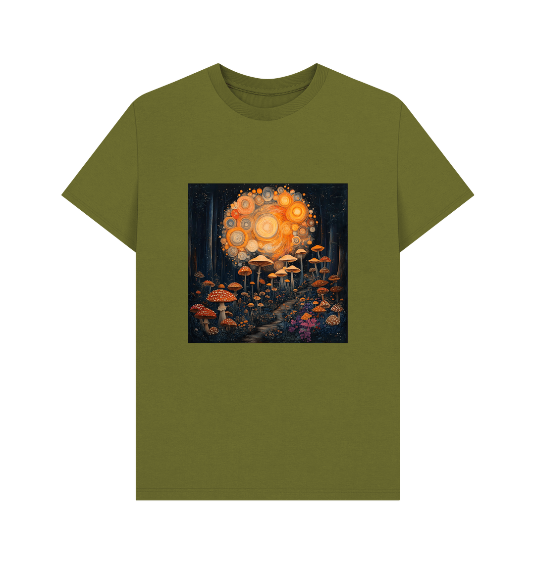 Moss Green Mushroom Tornado | Certified Organic Cotton T-shirt | Men