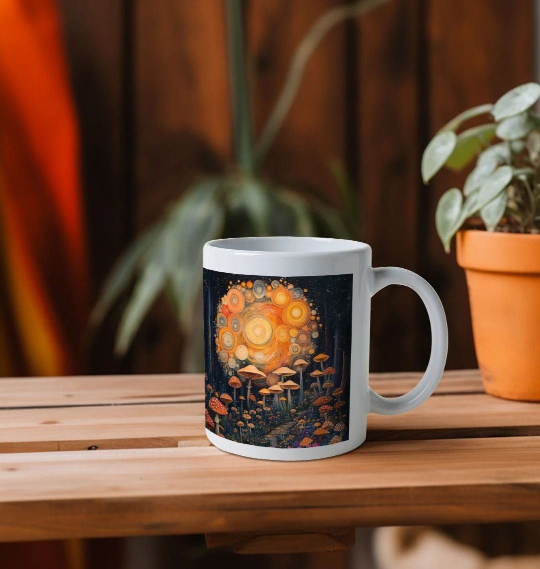 Mushroom Tornado | 100% Natural Ceramic Mug | 11oz