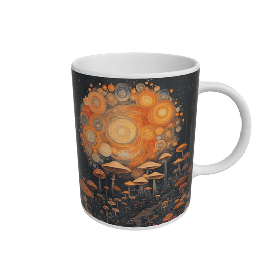 White Mushroom Tornado | 100% Natural Ceramic Mug | 11oz